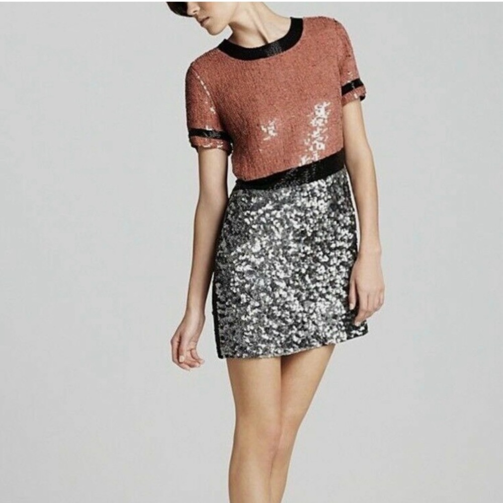 French Connection T-Shelly Sequin Dress SIZE 2